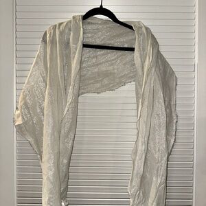 GAP metallic pashmina wrap scarf ice silver white